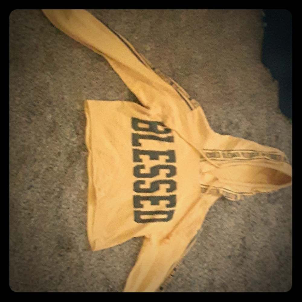 Blessed crop top hoodie